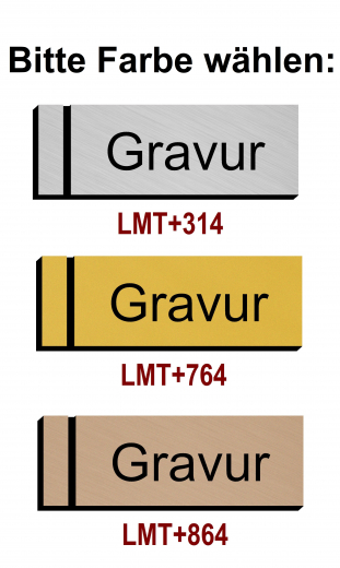 Kunststoffschild Metalloptik gebürstet mit Wunschgravur Haustür, Tür, Briefkasten, Klingelschild