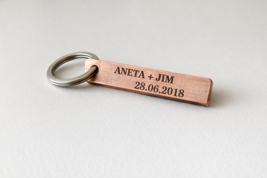 Upcycling Schlüsselanhänger aus Kupfer mit Ihrem Wunschtext