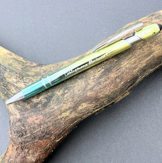 Farbverlauf Kugelschreiber mit Gravur Wunschtext und Touchscreen