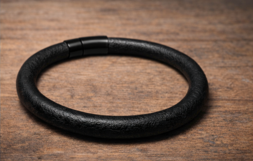 Schwarzes Lederarmband mit Edelstahl Bajonett-Verschluss – individuell gefertigt