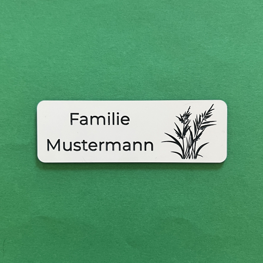 Kunststoff Namensschild für Tür, Briefkasten & Klingel mit Motiv