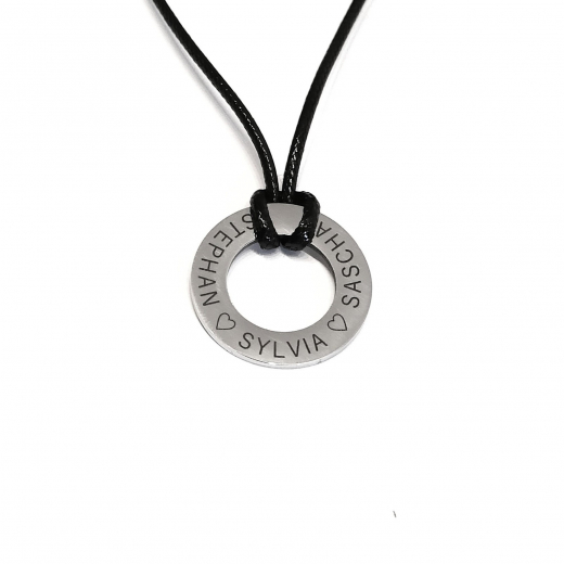 Personalisierte Donut-Kette | Edelstahl Gravur Schmuck | Namenskette & Spruch | Geschenk für Freundin, Frau, Freund | Minimalistische Kette