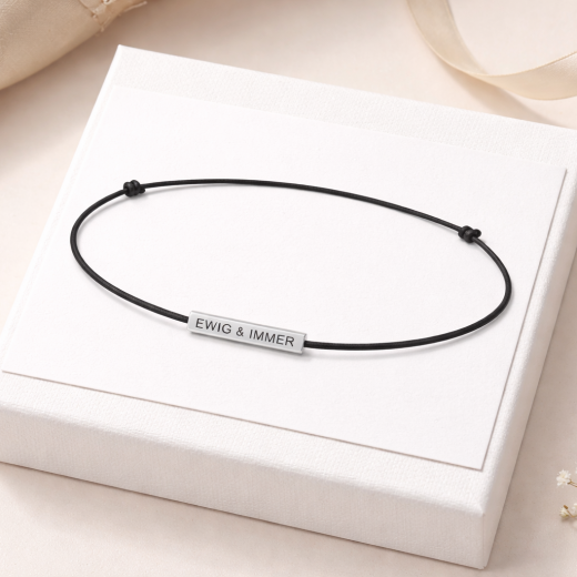 Edelstahl Gravur-Röhrchen mit Baumwollkordel