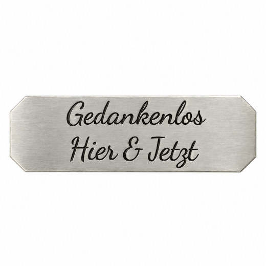 Neusilberschild mit Gravur und Wunschtext