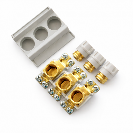 High-End Neozed Sicherungssockel D02 63A 3polig 24 Karat vergoldet