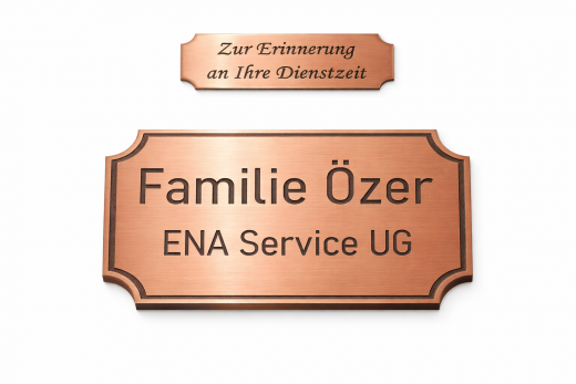 Acryl Kunststoffschild Metall Optik gebürstet graviert