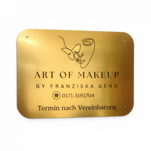 Acryl Kunststoffschild Metall Optik gebürstet graviert