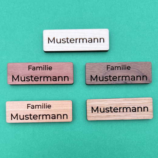 Vollholz Schild graviert