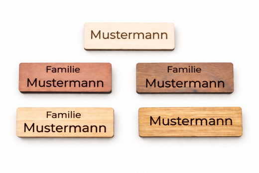 Vollholz Schild graviert