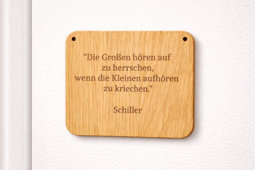 Vollholz Schild graviert