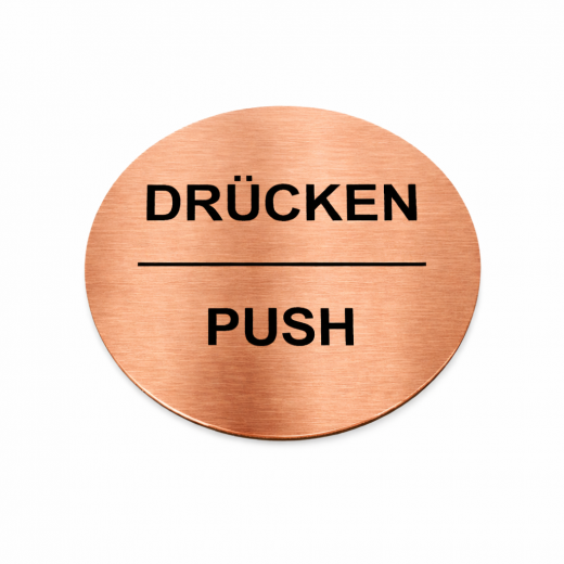 Kunststoffschild Metall Optik gebürstet DRÜCKEN“ / „ZIEHEN“