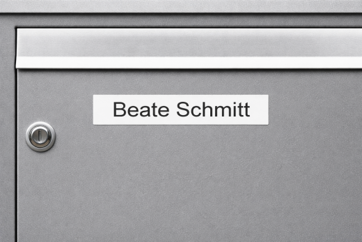 PVC Folien Namensschild für Tür, Briefkasten & Klingel selbstklebend 12mm breit