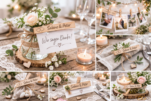 Gravierte Wäscheklammer aus Naturholz (74 x 10 mm) mit individueller Wunschgravur – ideal als persönliche Tischdekoration für Hochzeiten und Events.