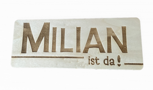 Pappelsperrholz Schild graviert