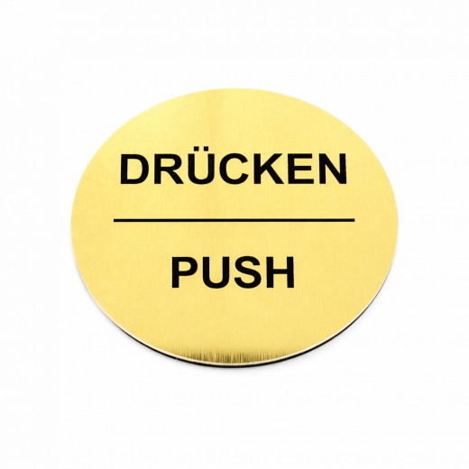 Acryl Kunststoffschild Metall Optik gebürstet Rund / Oval graviert