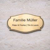 Kunststoffschild Metalloptik gebürstet mit Wunschgravur Haustür, Tür, Briefkasten, Klingelschild