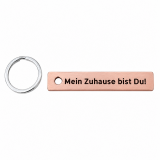 Schlüsselanhänger aus massivem Upcycling-Kupfer mit individueller Lasergravur. Nachhaltiges Unikat mit industriellem Design – ideal als persönliches Geschenk.