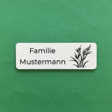 Kunststoff Namensschild für Tür, Briefkasten & Klingel mit Motiv