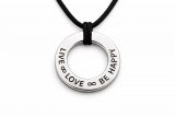 Personalisierte Donut-Kette | Edelstahl Gravur Schmuck | Namenskette & Spruch | Geschenk für Freundin, Frau, Freund | Minimalistische Kette