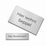 Edelstahlschild gebürstet mit Gravur