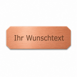 Kupferschild mit Gravur