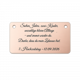 Kupferschild mit Gravur und Wunschtext