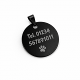 Personalisierter Tieranhänger, Tiermarke – Schwarz, eloxiertes Aluminium