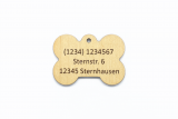 Hundemarke Knochen Klein aus Holz