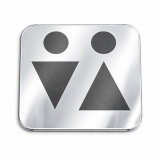 Spiegelglas Acryl WC Schild modern Gold