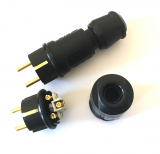 Schutzkontaktstecker / Netzstecker 24 Karat vergoldet 16A / 250 V