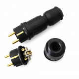 Schutzkontaktstecker / Netzstecker 24 Karat vergoldet 16A / 250 V