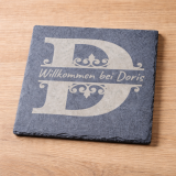 Naturschiefer Untersetzer - personalisierbar mit Wunschtext / Motiv