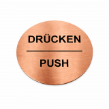 Kunststoffschild Metall Optik gebürstet DRÜCKEN“ / „ZIEHEN“