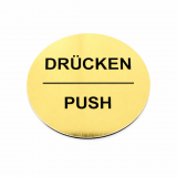 Acryl Kunststoffschild Metall Optik gebürstet Rund / Oval graviert