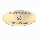 Acryl Kunststoffschild Metall Optik gebürstet Rund / Oval graviert