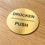 Acryl Kunststoffschild Metall Optik gebürstet Rund / Oval graviert