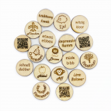 Personalisierter Einkaufswagenchip aus Holz – mit Wunschgravur