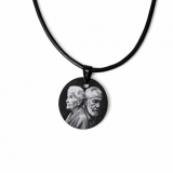 Aluminium eloxierter Fotoanhänger mit Wunschgravur – Schwarz