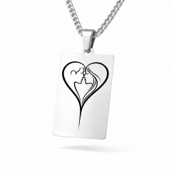 Edelstahl Anhänger Spiegelglanz mit Herzmotiv & Wunschgravur – inkl. 60 cm Kette