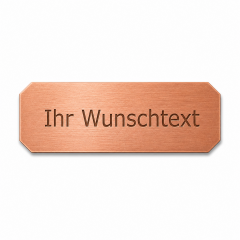 Kupferschild mit Gravur