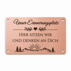 Kupferschild „Unser Erinnerungsplatz“ 120 x 70 mm