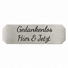 Neusilberschild mit Gravur und Wunschtext
