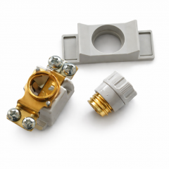 High-End Neozed Sicherungssockel D02 63A 1polig 24 Karat vergoldet