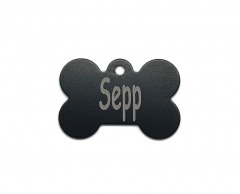 Hundemarke schwarz Alu eloxiert