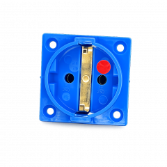 Schutzkontakt Anbausteckdose blau 24 Karat vergoldet 16A / 230 V