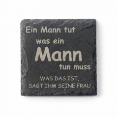 Naturschiefer Untersetzer - personalisierbar mit Wunschtext / Motiv