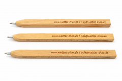 Quadratischer Holzkugelschreiber mit Lineal – personalisiert