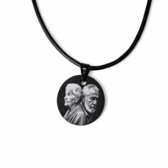 Aluminium eloxierter Fotoanhänger mit Wunschgravur – Schwarz